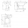 Richmond 390mm (w) x 405mm (h) x 565mm (d) Flush To Wall Bidet - Technical Drawing