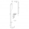 Chrome High Level Flush Pipe Pack with Black Handle - Technical Drawing