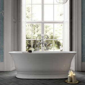 "Faringdon" 1555mm(L) x 740mm(W) Traditional Freestanding Double Ended Bath (Includes Push Button Waste)