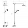 Traditional Brushed Brass Thermostatic Shower Valve Rigid Riser Kit - Technical Drawing