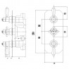 Topaz Triple Concealed Shower Valve - Technical Drawing