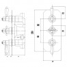 Traditional Triple diverter Valve - Technical Drawing