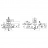 Chrome "Topaz" Thermostatic Triple Exposed Valve - Technical Drawing