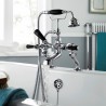 Topaz Black Hex Lever Bath Shower Mixer - Insitu