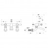 Black Lever Dome Wall Mount Bath Filler - Technical Drawing