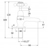 Topaz Cross Head Domed Collar Hot & Cold Basin Taps - Technical Drawing