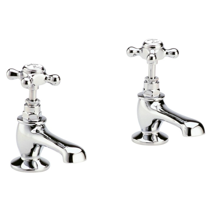 Topaz Cross Head Hex Collar Hot & Cold Basin Taps