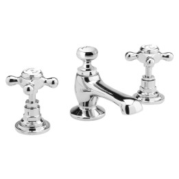 Topaz 3 Hole Crosshead Hot & Cold Basin Taps
