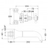 Topaz 3 Tap Hole Cross Head Bath Filler - Technical Drawing