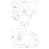 Topaz Ceramic Lever Mono Bidet Mixer - Technical Drawing