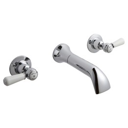 Topaz 3 Tap Hole White Ceramic Lever Bath Filler