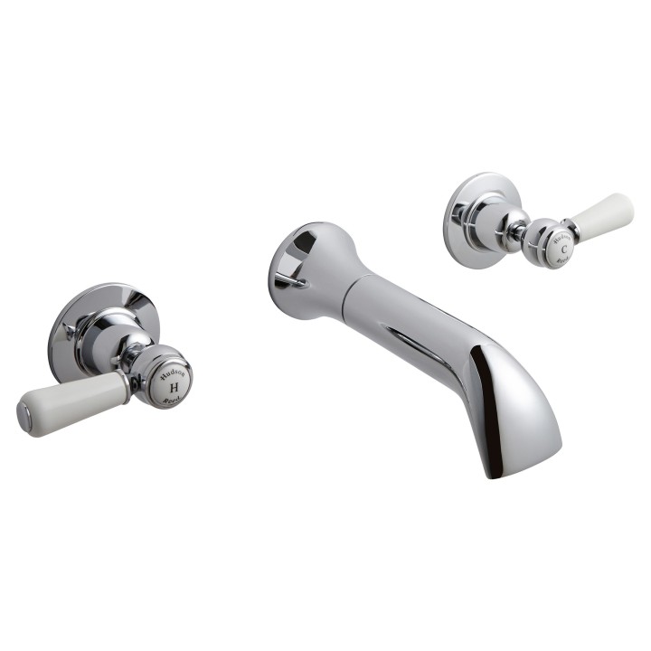 Topaz 3 Tap Hole White Ceramic Lever Bath Filler