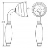 Large Black Traditional Shower Handset - Technical Drawing