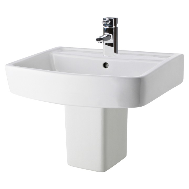 Bliss 520mm(w) Basin & Semi Pedestal (1 Tap Hole)