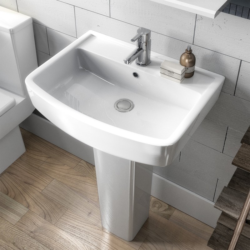 Bliss 520mm(w) Basin & Semi Pedestal (1 Tap Hole) - Insitu