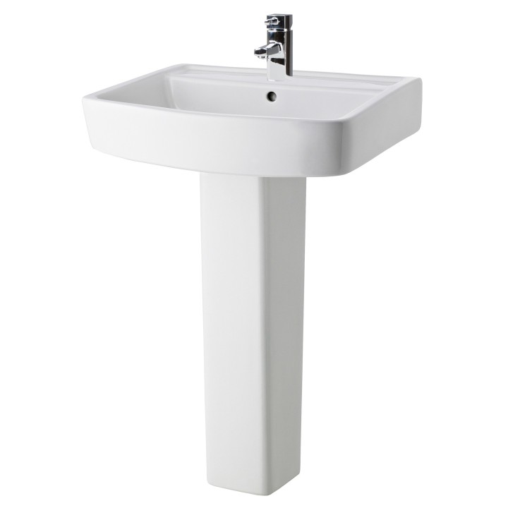 Bliss 600mm(w) x 820mm(h) Basin & Pedestal (1 Tap Hole)