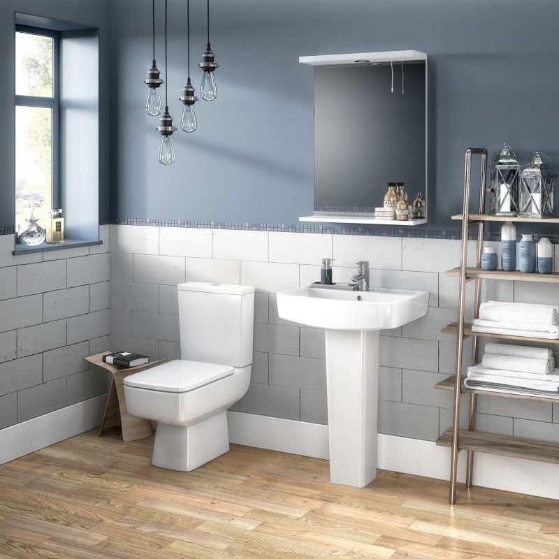 Bliss 374mm(w) x 785mm(h) Semi-Flush to Wall Compact Back to Wall Toilet (Optional Seats) - Insitu