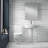 Bliss 374mm(w) x 785mm(h) Semi-Flush to Wall Compact Back to Wall Toilet (Optional Seats) - Insitu