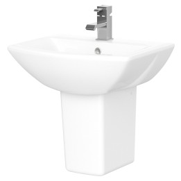 Asselby 500mm(w) x 450mm(h) Basin & Semi Pedestal (1 Tap Hole)