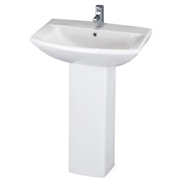 Asselby 600mm(w) x 817mm(h) Basin & Pedestal (1 Tap Hole)