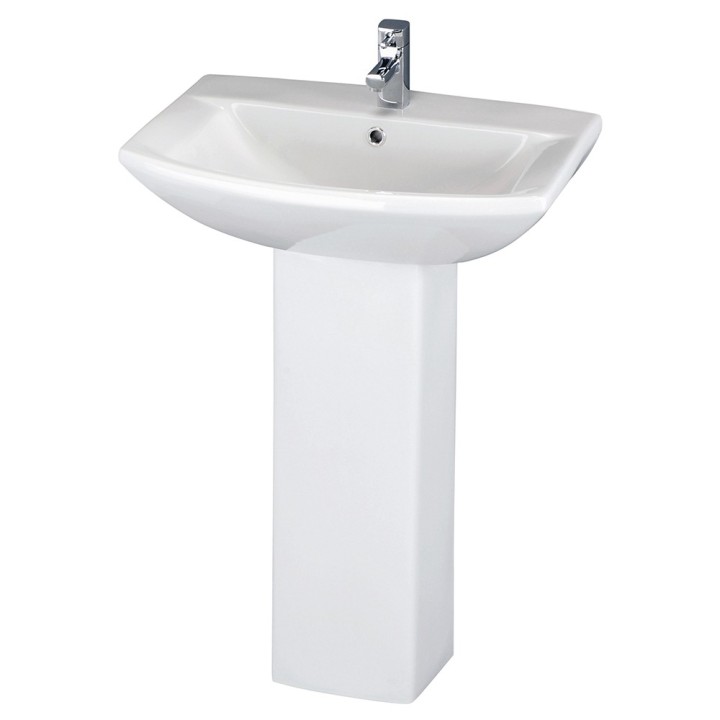 Asselby 600mm(w) x 817mm(h) Basin & Pedestal (1 Tap Hole)