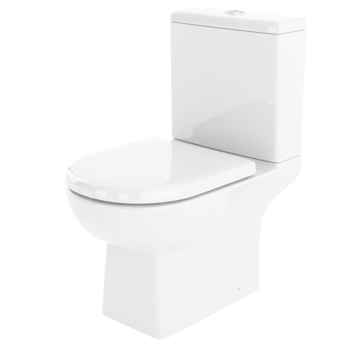 Asselby 410mm(w) x 810mm(h) Close Coupled Toilet (Optional Seat)