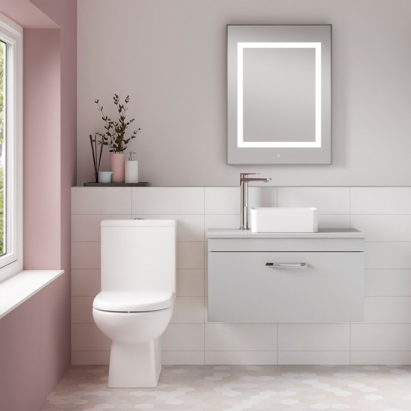 Asselby 410mm(w) x 810mm(h) Close Coupled Toilet (Optional Seat) - Insitu