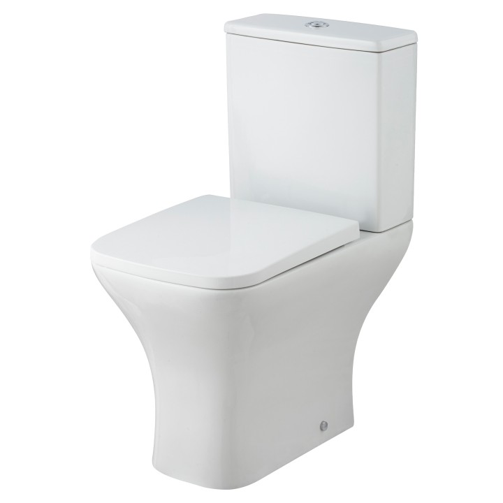 Ava 370mm(w) x 790mm(h) Square Rimless Compact Toilet & Cistern (Includes Soft Close Toilet Seat)