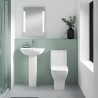 Ava 370mm(w) x 790mm(h) Square Rimless Compact Toilet & Cistern (Includes Soft Close Toilet Seat) - Insitu