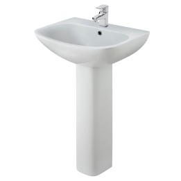 Ava 545mm(w) x 840mm(h) Basin & Pedestal (1 Tap Hole)