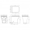Ava Back To Wall Toilet Pan & Soft Close Seat - Technical Drawing