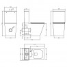 Ava Rimless Toilet Pan Cistern & Seat - Technical Drawing