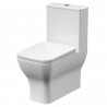 Ava Close Coupled Rimless Toilet Pan with Push Button Cistern - Soft Close Seat