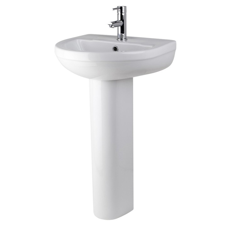 Harmony 500mm(w) x 823mm(h) Basin & Pedestal (1 Tap Hole)