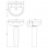 Harmony 500mm(w) x 823mm(h) Basin & Pedestal (1 Tap Hole) - Technical Drawing