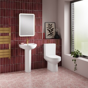 "Harmony" 355mm(w) x 800mm(h) Semi Flush to Wall Toilet Pan & Cistern (Optional Seats)