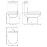 Harmony 355mm(w) x 800mm(h) Semi Flush to Wall Toilet Pan & Cistern (Optional Seats) - Technical Drawing