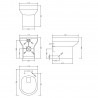 Harmony 370mm(w) x 410mm(h) Back to Wall Toilet Pan (Optional Seat) - Technical Drawing