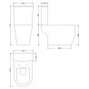 Provost 410mm(w) x 770mm(h) Toilet Pan & Cistern (Optional Seats) - Technical Drawing