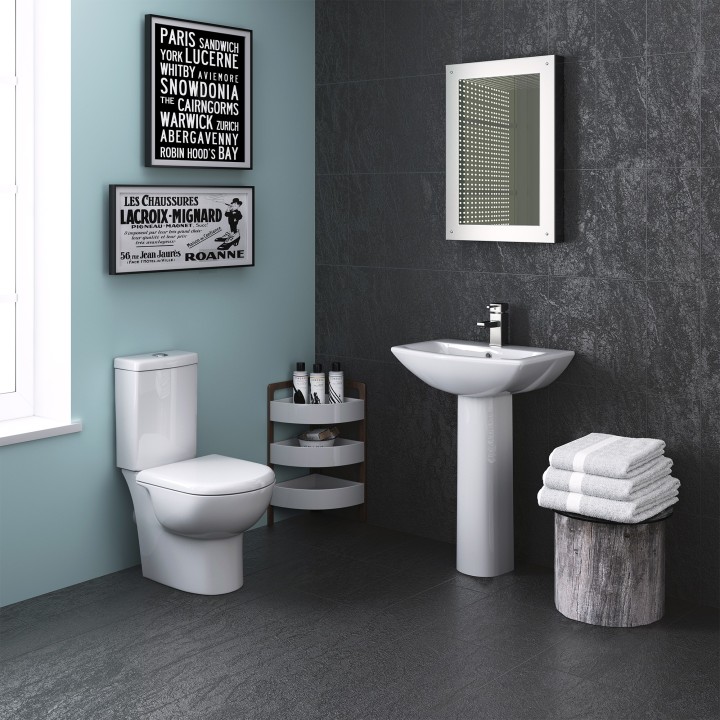 Provost 360mm(w) x 805mm(h) Toilet Pan & Cistern (Optional Seats) - Insitu
