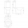 Provost 360mm(w) x 805mm(h) Toilet Pan & Cistern (Optional Seats) - Technical Drawing