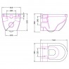Provost 355mm(w) x 400mm(h) Round Wall Hung Toilet Pan (Optional Seat) - Technical Drawing