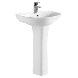 Freya 550mm(w) x 825mm(h) Basin & Pedestal (1 Tap Hole)
