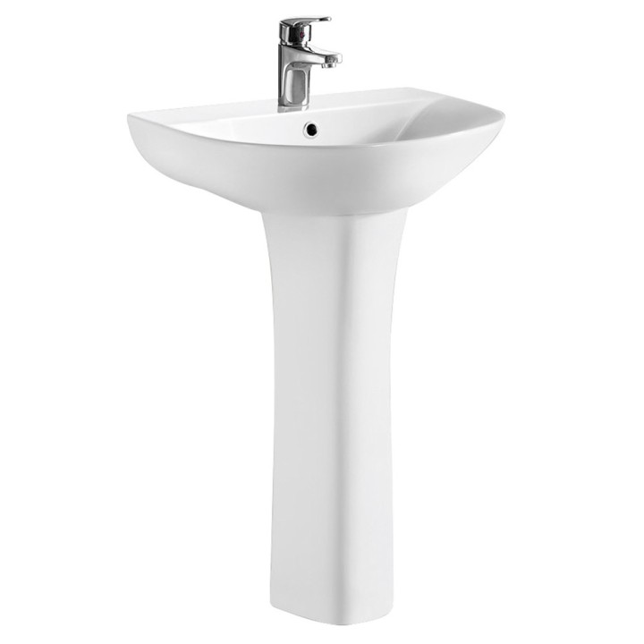 Freya 550mm(w) x 825mm(h) Basin & Pedestal (1 Tap Hole)