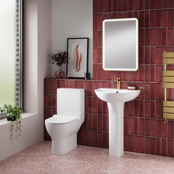Freya 550mm(w) x 825mm(h) Basin & Pedestal (1 Tap Hole) - Insitu