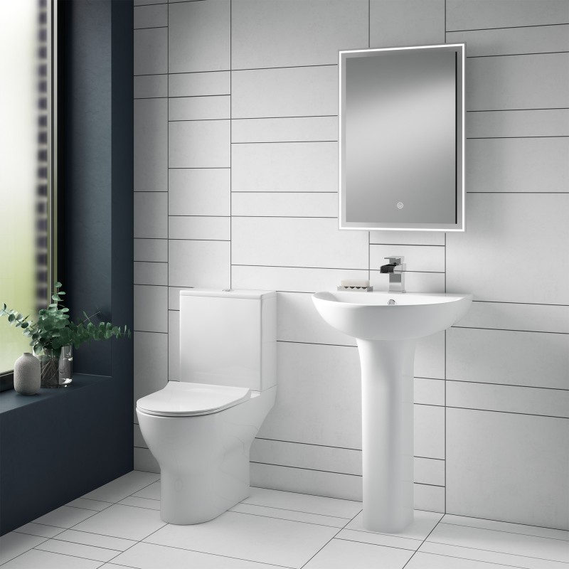 Freya 550mm(w) x 825mm(h) Basin & Pedestal (1 Tap Hole) - Insitu