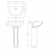 Freya 550mm(w) x 825mm(h) Basin & Pedestal (1 Tap Hole) - Technical Drawing