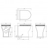 Freya Rimless Back To Wall Toilet Pan & Soft Close Seat - Technical Drawing