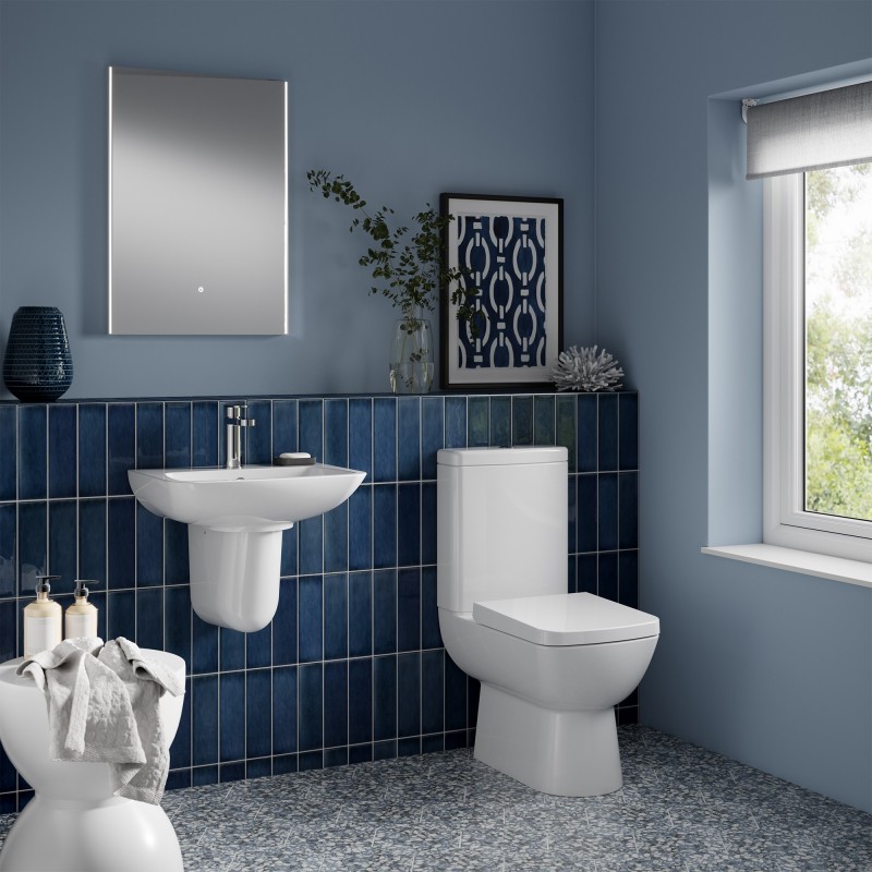 Ambrose 450mm(w) x 405mm(h) Basin & Semi Pedestal (1 Tap Hole) - Insitu