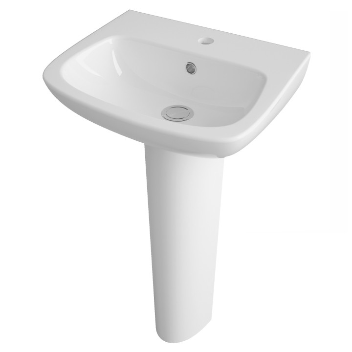 Ambrose 450mm(w) x 795mm(h) Basin & Pedestal (1 Tap Hole)